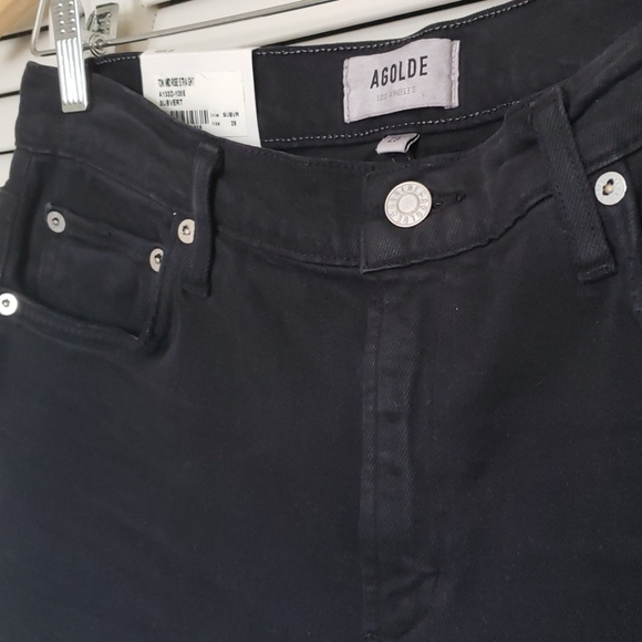 AGOLDE Toni Mid Rise Straight Jeans, Black, Sz 29 - Picture 5 of 13
